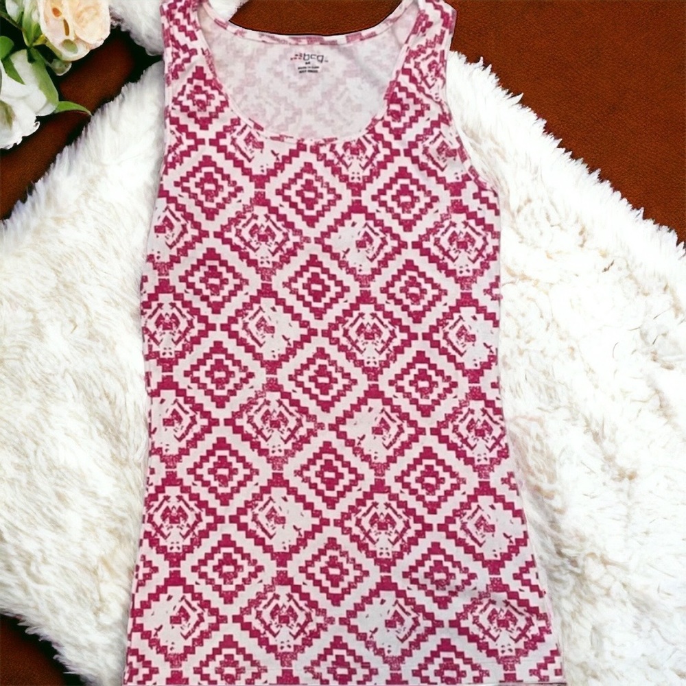 BCG Pink and White Tank Top